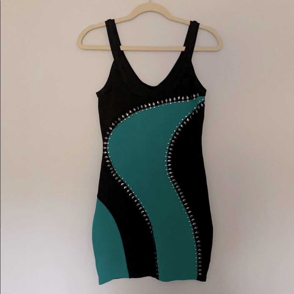 Marciano Dresses | Teal & Black Bodycon Dress | M